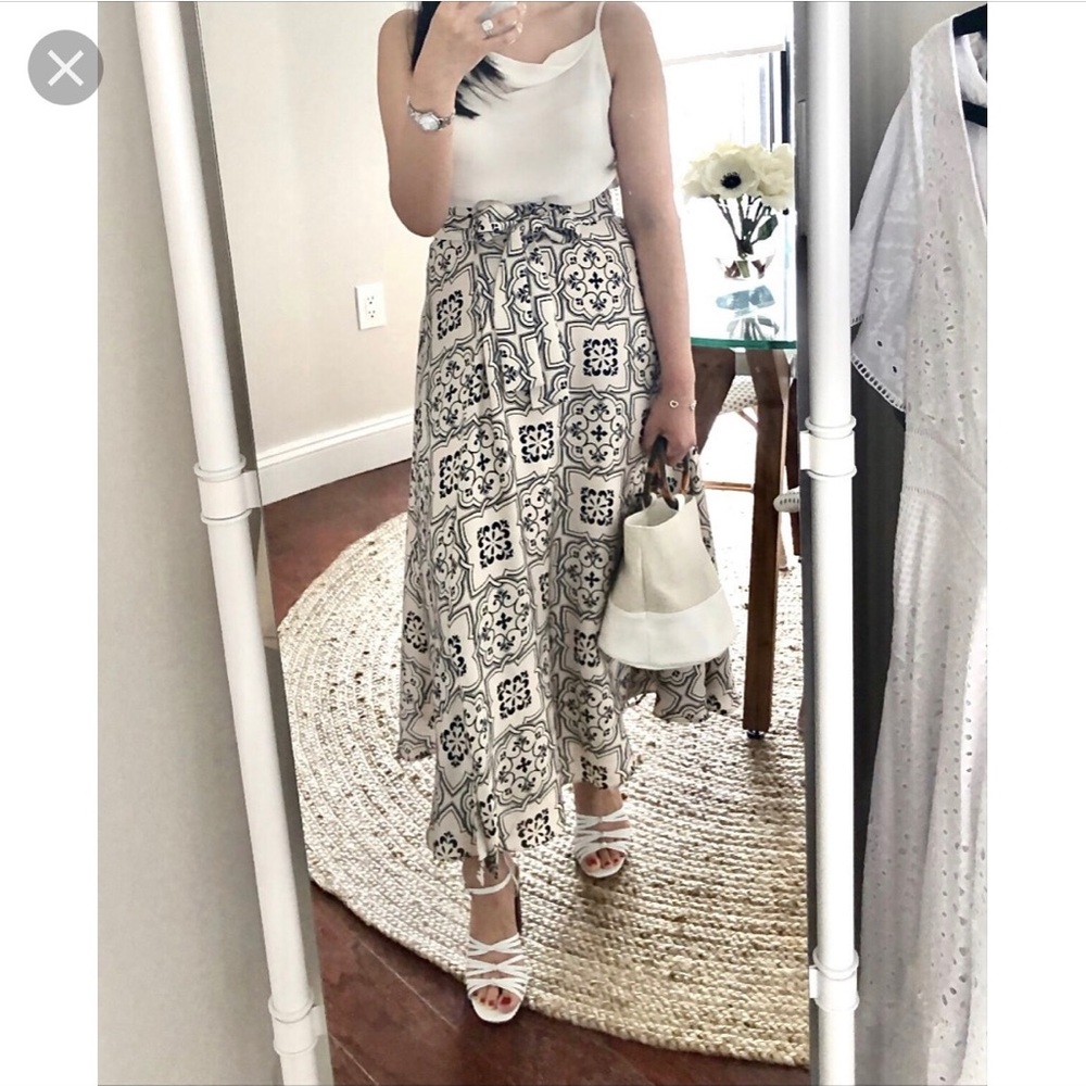 ann taylor tiled tie waist maxi skirt